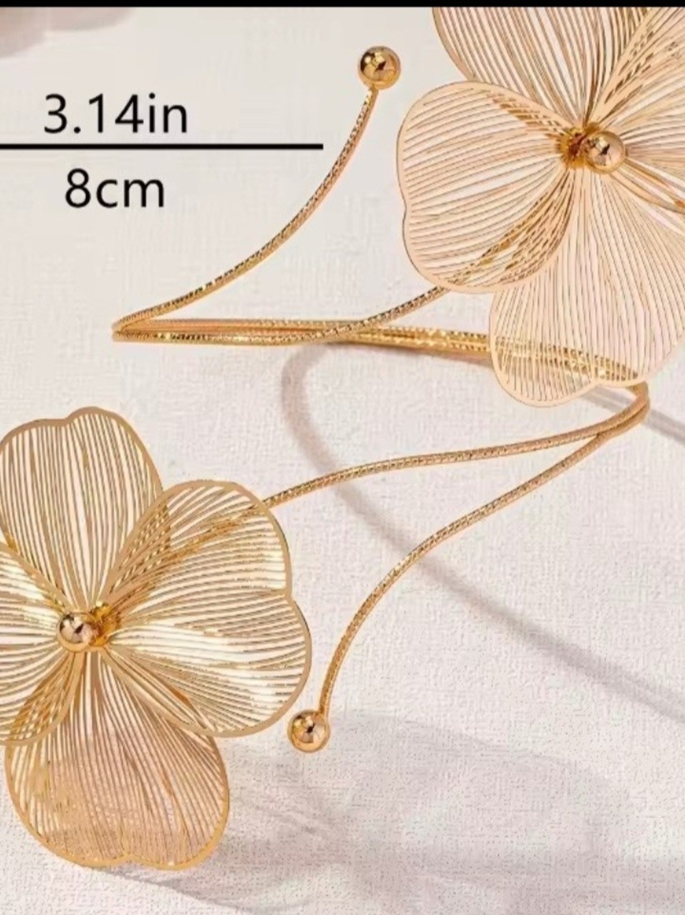 Gold Floral Arm Cuff Women Accessories - Picture 2 of 4